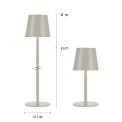 Akku Tischleuchten 2er Set, beige (greige) Indoor, Outdoor, Camping