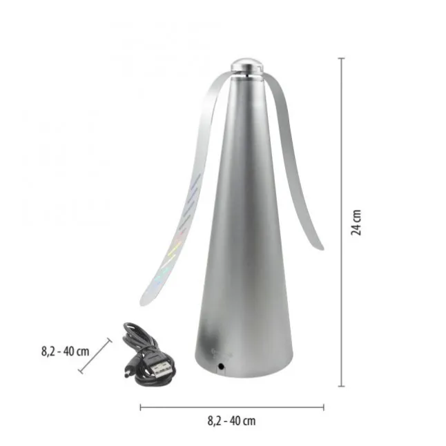 Fliegenwedler silber elektrisch Batterie mit USB Insektenabwehr