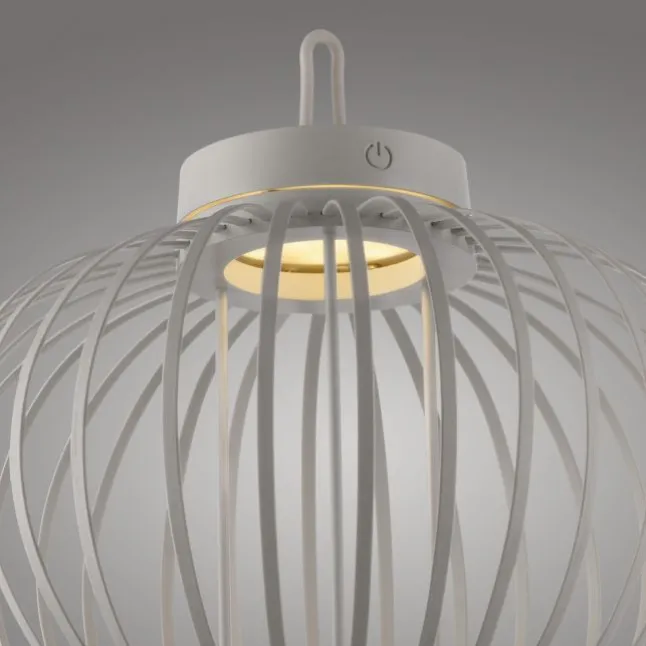 JUST LIGHT Akku Leuchte Gabbia Tisch oder Pendelleuchte, weiß