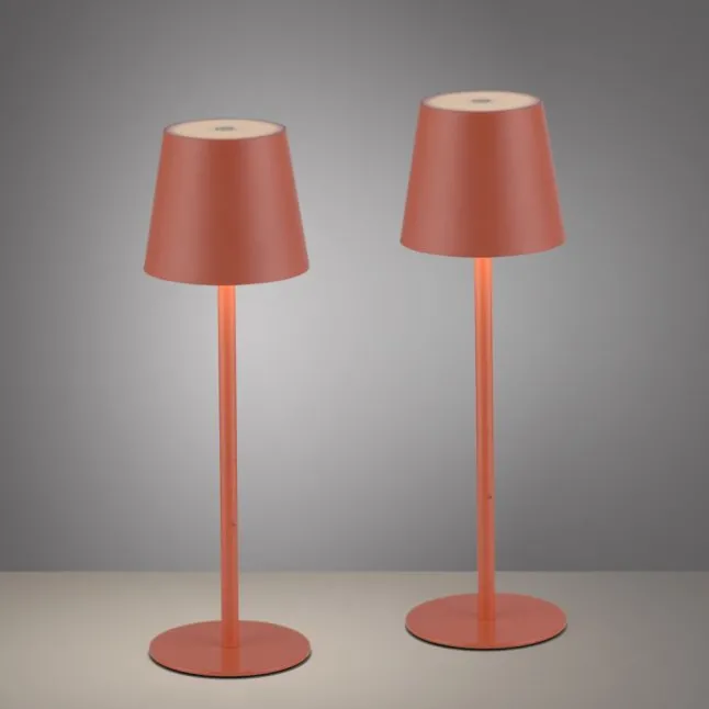 JUST LIGHT AKKU Tischleuchten-Set BURIA, 2er, orange