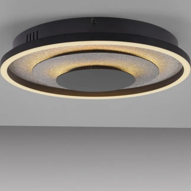 JUST LIGHT LED Deckenleuchte GLITTY schwarz matt 22W 3000K