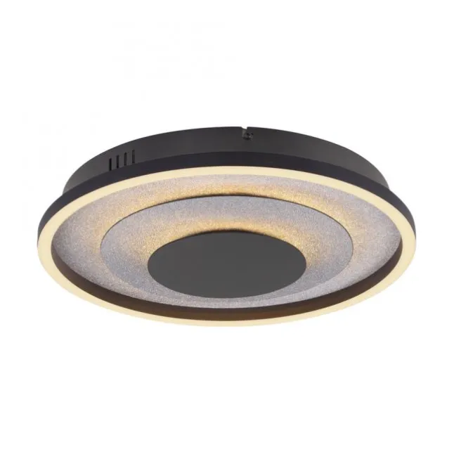 JUST LIGHT LED Deckenleuchte GLITTY schwarz matt 22W 3000K
