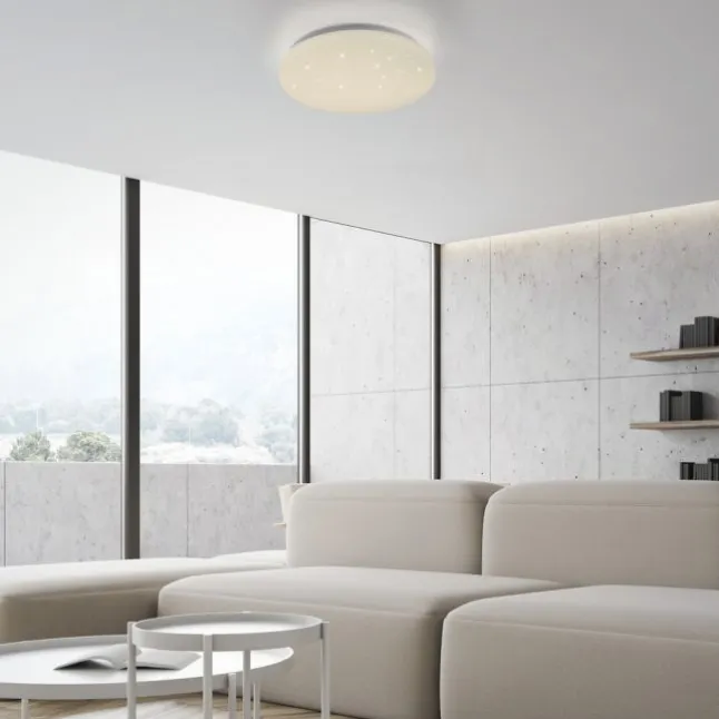 JUST LIGHT LED Deckenleuchte URANUS, weiss, Sternenhimmeloptik
