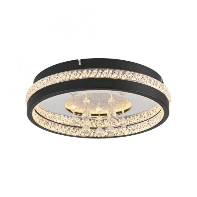JUST LIGHT LED Kristall Deckenleuchte HANNI, schwarz,