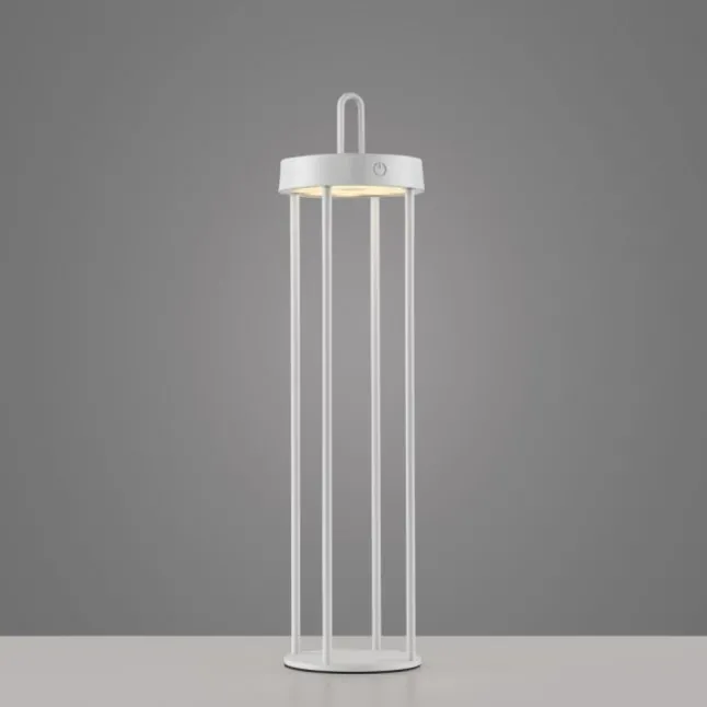 LED Akkulampe Tischleuchte weiß 50cm Touchdimmer IP44 Gartenleuchte