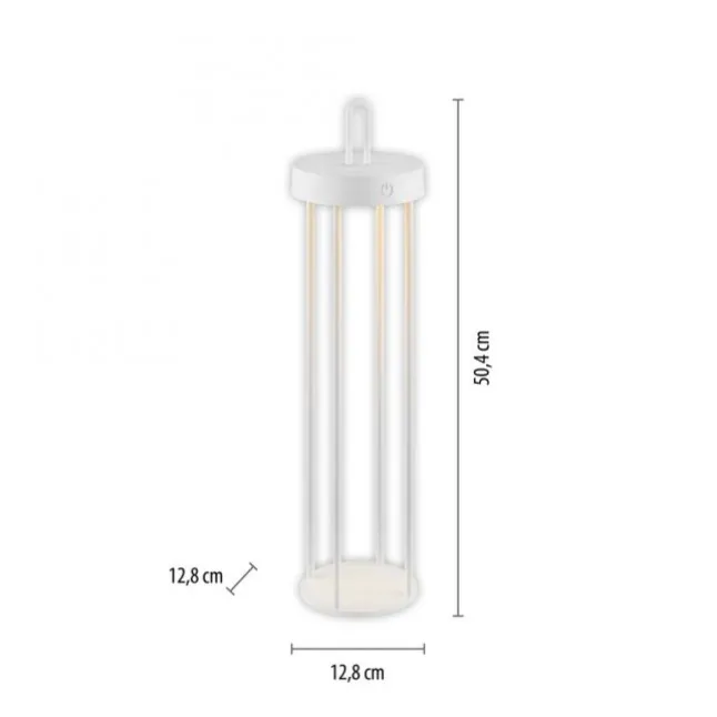 LED Akkulampe Tischleuchte weiß 50cm Touchdimmer IP44 Gartenleuchte