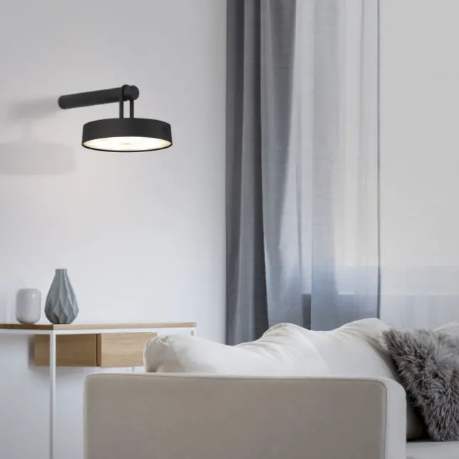 LED Akku Wandleuchte schwarz dimmbar per Touch IP44 Memoryfunktion