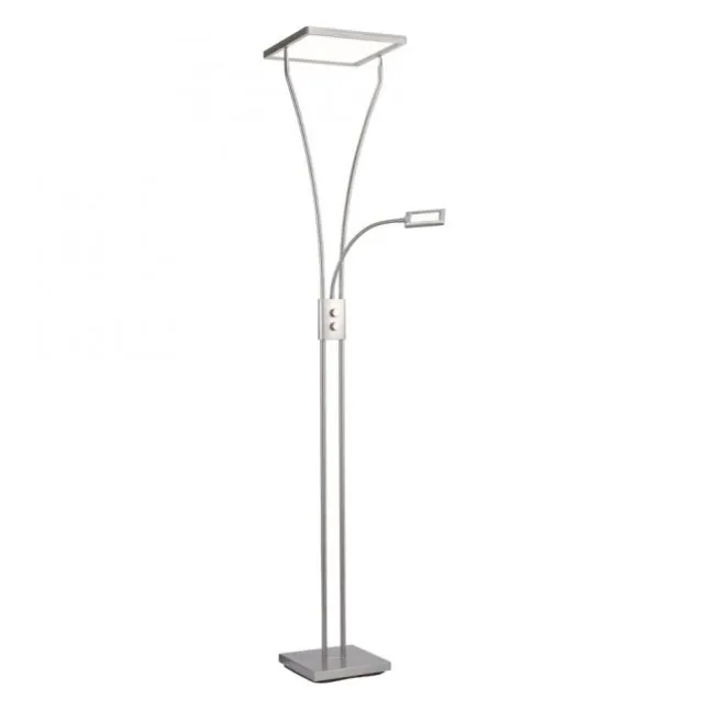 LED Deckenfluter mit Lesearm, modern, dimmbar, Drehdimmer, warmweißes Licht