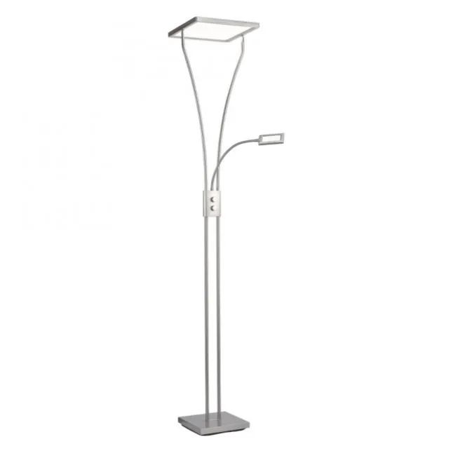 LED Deckenfluter mit Lesearm, modern, dimmbar, Drehdimmer, warmweißes Licht