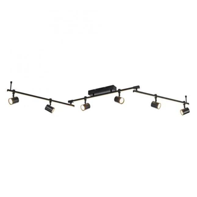 LED Deckenlampe 6 flammig mit LED Board schwarz drehbar Memoryfunktion