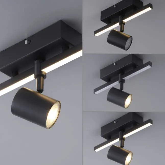 LED Deckenlampe 1 flammig mit LED Board schwarz drehbar Memoryfunktion