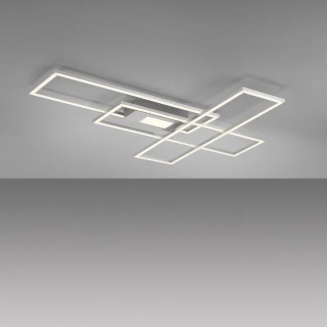 LED Deckenlampe silberfarbig 99x29cm rechteckig dimmbar Downlight+Sidelight