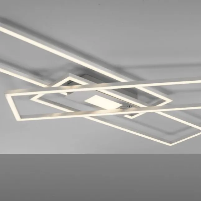 LED Deckenlampe silberfarbig 99x29cm rechteckig dimmbar Downlight+Sidelight