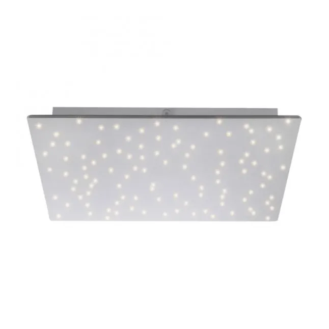 LED Deckenlampe, stahlfarben, quadratisch, Sternenhimmel-Optik, 45x45cm