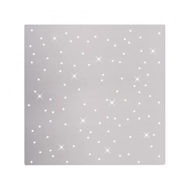 LED Deckenlampe, stahlfarben, quadratisch, Sternenhimmel-Optik, 45x45cm