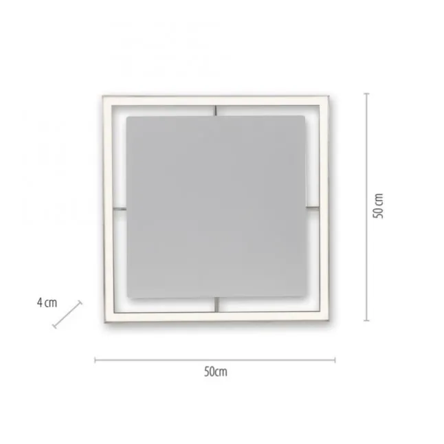 LED-Deckenleuchte, alufarben, Fernbedienung, RGB, CCT, Memory