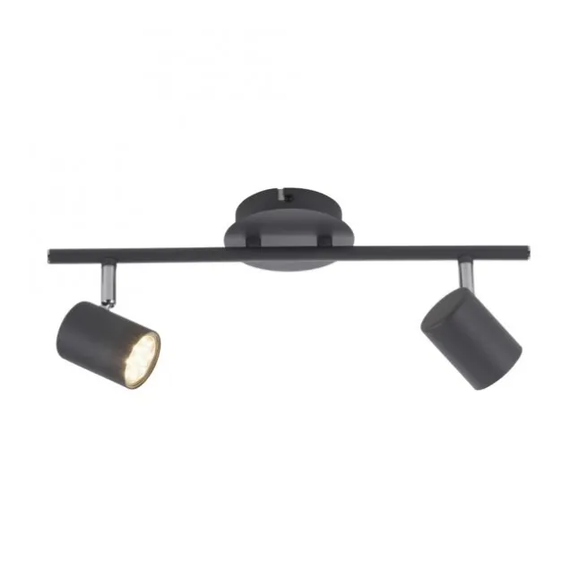 LED Deckenleuchte, anthrazit, 2 Flammig, schwenkbare Leuchtspots