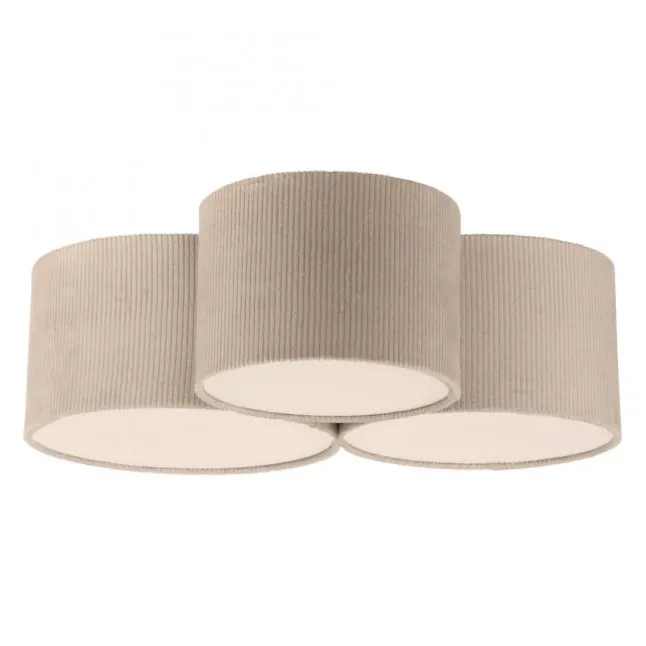 LED Deckenleuchte beige Cord Lampenschirm Schlafzimmer