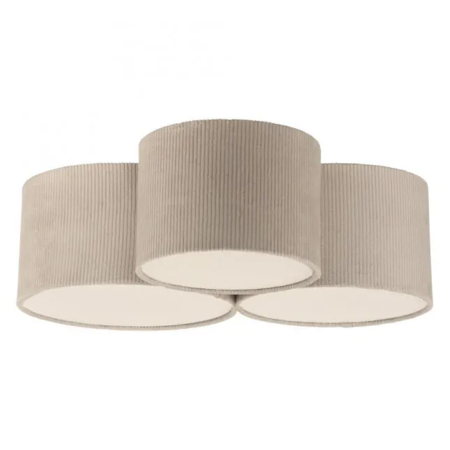 LED Deckenleuchte beige Cord Lampenschirm Schlafzimmer