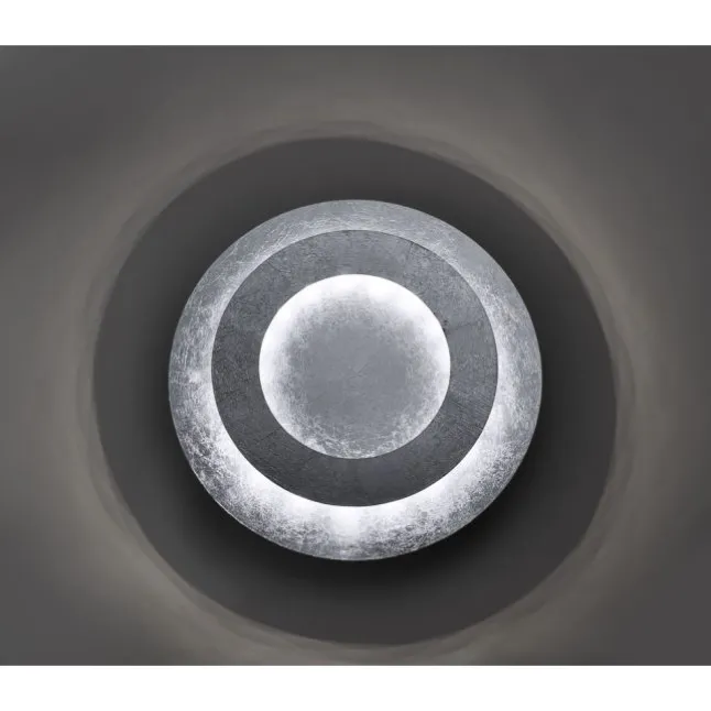 LED-Deckenleuchte, Blattsilberoptik, drehbaren Leuchtenring, Ø 34cm