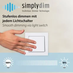 LED Deckenleuchte chrom dimmbar Memoryfunktion warmweiß