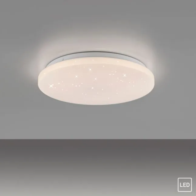 LED Deckenleuchte D=34cm weiß Sternenhimmel zeitloses Design warmweiß