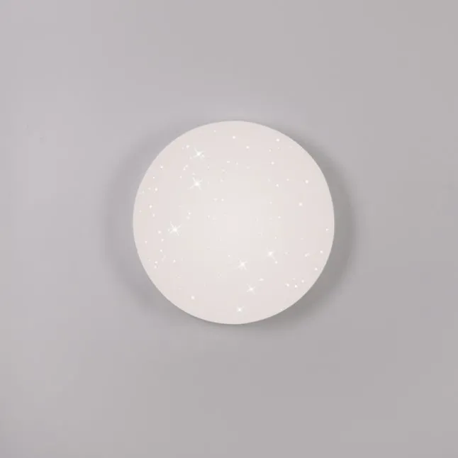 LED Deckenleuchte D=34cm weiß Sternenhimmel zeitloses Design warmweiß