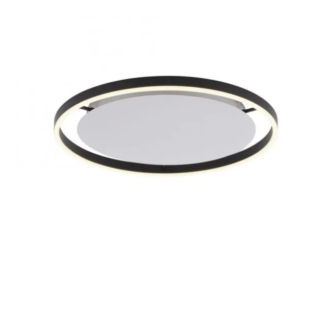 LED Deckenleuchte, dimmbar, anthrazit, rund 50cm, warmweiß