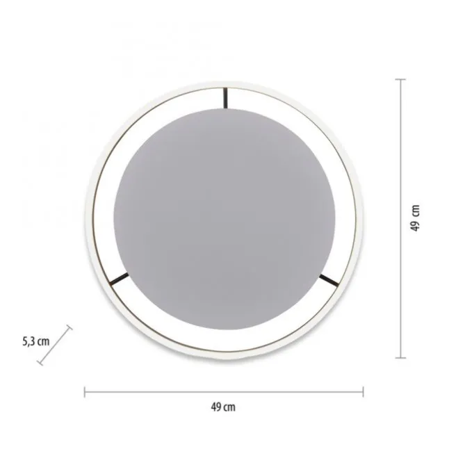 LED Deckenleuchte, dimmbar, anthrazit, rund 50cm, warmweiß