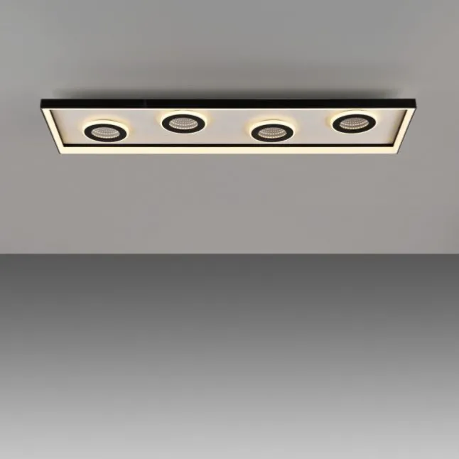 LED Deckenleuchte dimmbar schwarz Fernbedienung CCT Tunneleffekt