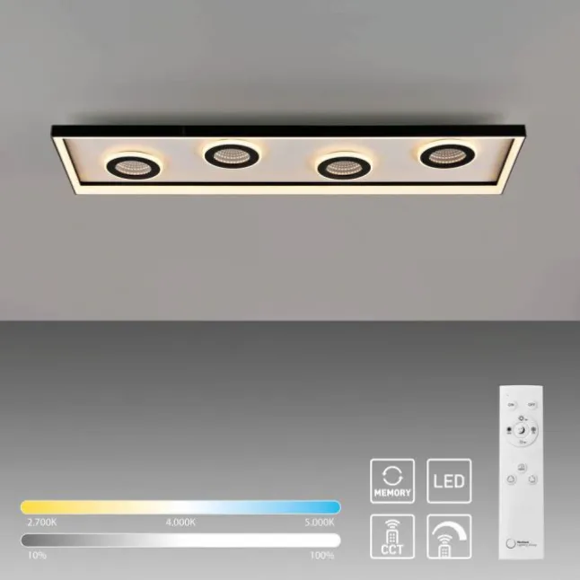 LED Deckenleuchte dimmbar schwarz Fernbedienung CCT Tunneleffekt