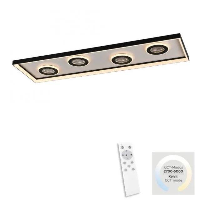 LED Deckenleuchte dimmbar schwarz Fernbedienung CCT Tunneleffekt