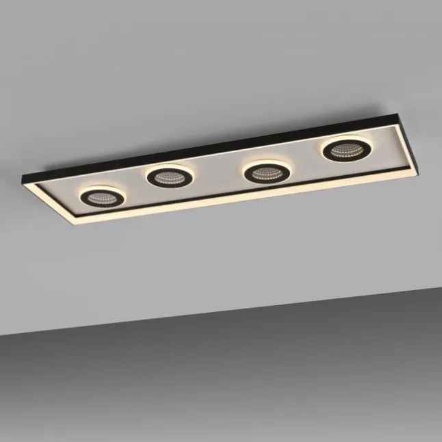 LED Deckenleuchte dimmbar schwarz Fernbedienung CCT Tunneleffekt