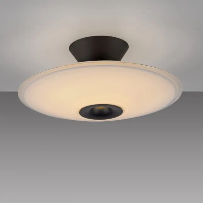 LED Deckenleuchte, ELIPSA, schwarz, Tronicdimmer, Opalglas