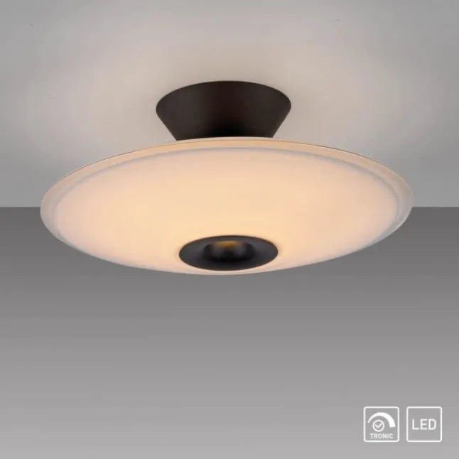 LED Deckenleuchte, ELIPSA, schwarz, Tronicdimmer, Opalglas