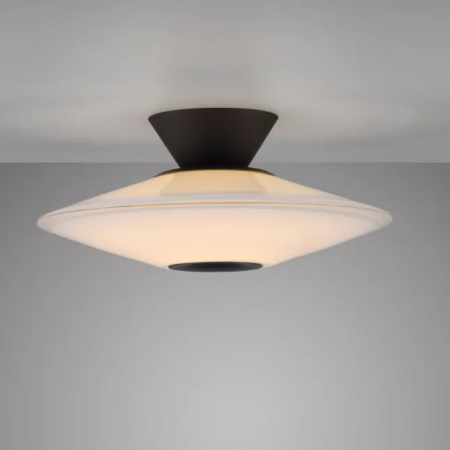 LED Deckenleuchte, ELIPSA, schwarz, Tronicdimmer, Opalglas