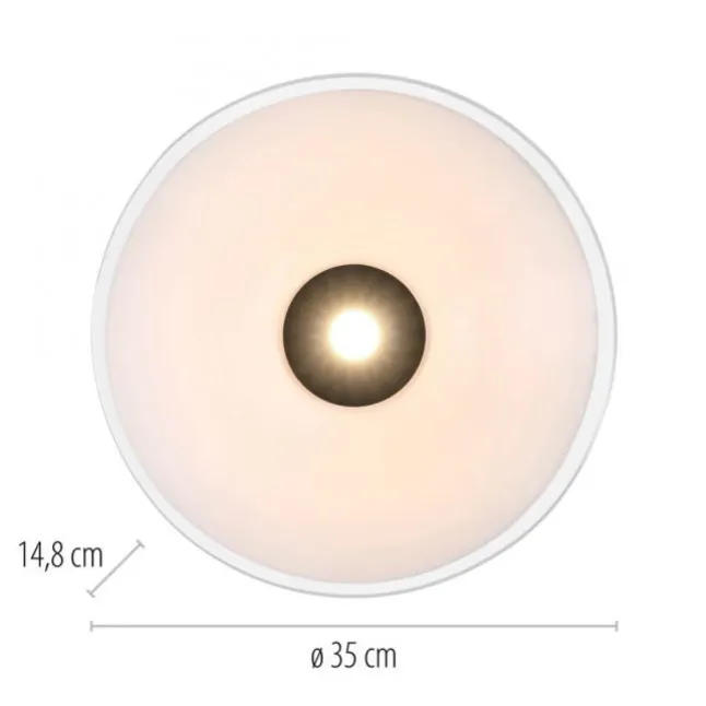 LED Deckenleuchte, ELIPSA, schwarz, Tronicdimmer, Opalglas