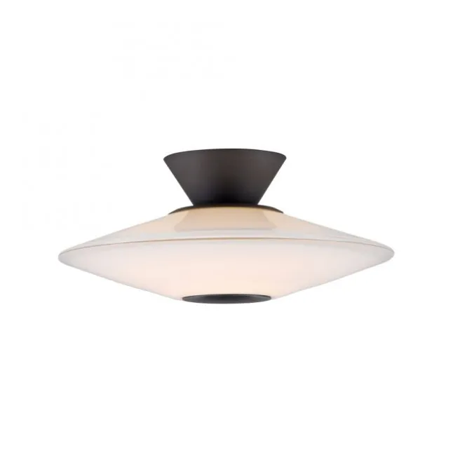 LED Deckenleuchte, ELIPSA, schwarz, Tronicdimmer, Opalglas