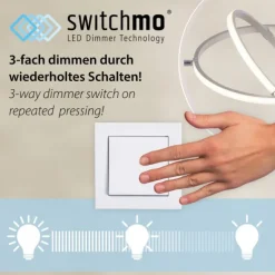 LED Deckenleuchte flach längliche Rahmen schwarz warmweiß 3 Stufen Dimmung