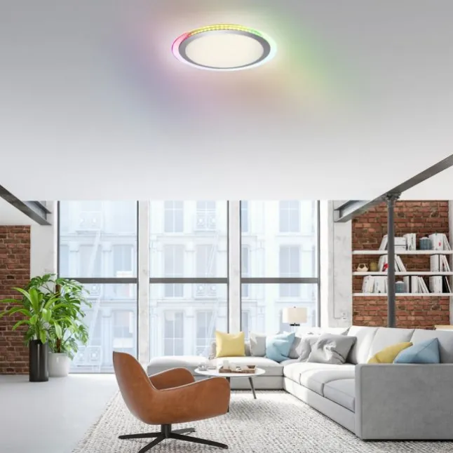 LED Deckenleuchte flach 45x45cm rund weiß dimmbar Farbspiel CCT LED Panel