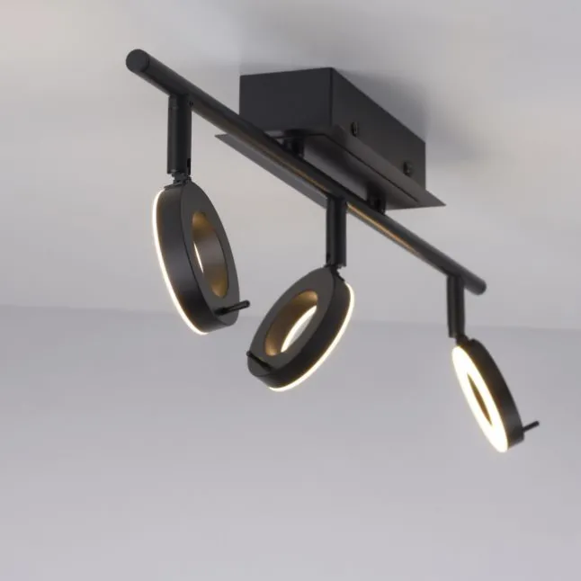 LED Deckenleuchte 3 flammig anthrazitfarbig drehbar IP44 warmweiß