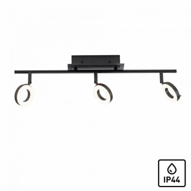 LED Deckenleuchte 3 flammig anthrazitfarbig drehbar IP44 warmweiß
