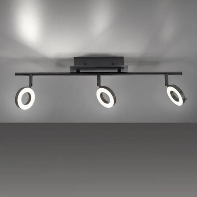 LED Deckenleuchte 3 flammig anthrazitfarbig drehbar IP44 warmweiß