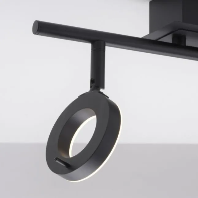 LED Deckenleuchte 2 flammig anthrazitfarbig drehbar IP44 warmweiß