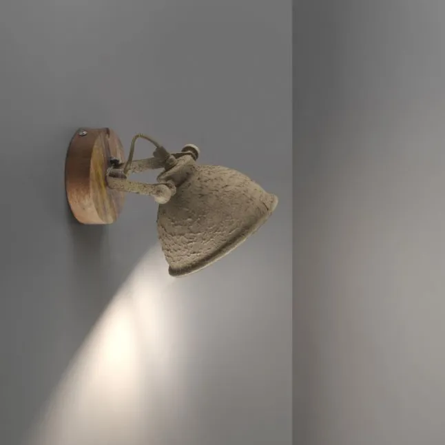LED Deckenleuchte 1 flammig beige retro schwenkbar Industrie Style