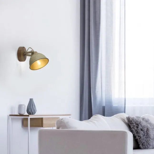 LED Deckenleuchte 1 flammig beige retro schwenkbar Industrie Style