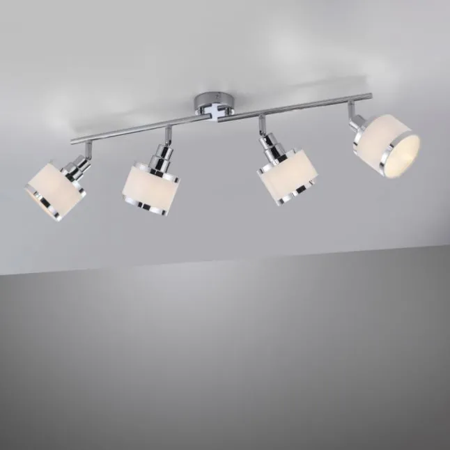 LED Deckenleuchte 4 flammig chrom glänzend drehbar Innenlampe