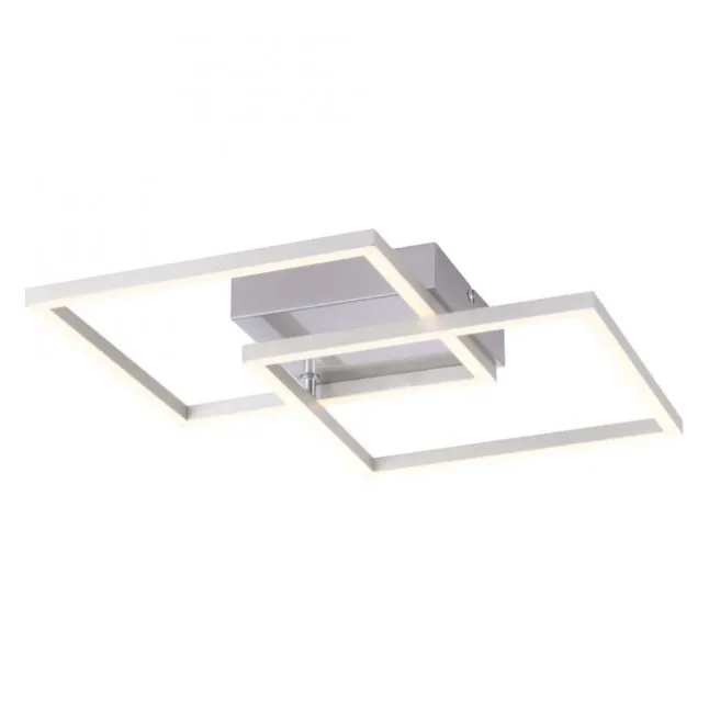 LED Deckenleuchte 2 flammig, stahl quadratisch, warmweiß