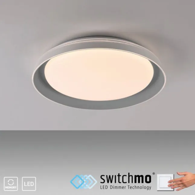 LED Deckenleuchte grau D=43cm dimmbar Switchmo Memoryfunktion