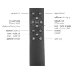 LED-Deckenleuchte, Holzoptik, dimmbar, Fernbedienung, CCT